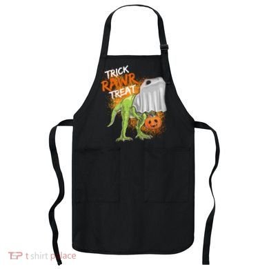 Trick Rawr Treat Halloween T Rex Dinosaur Apron
