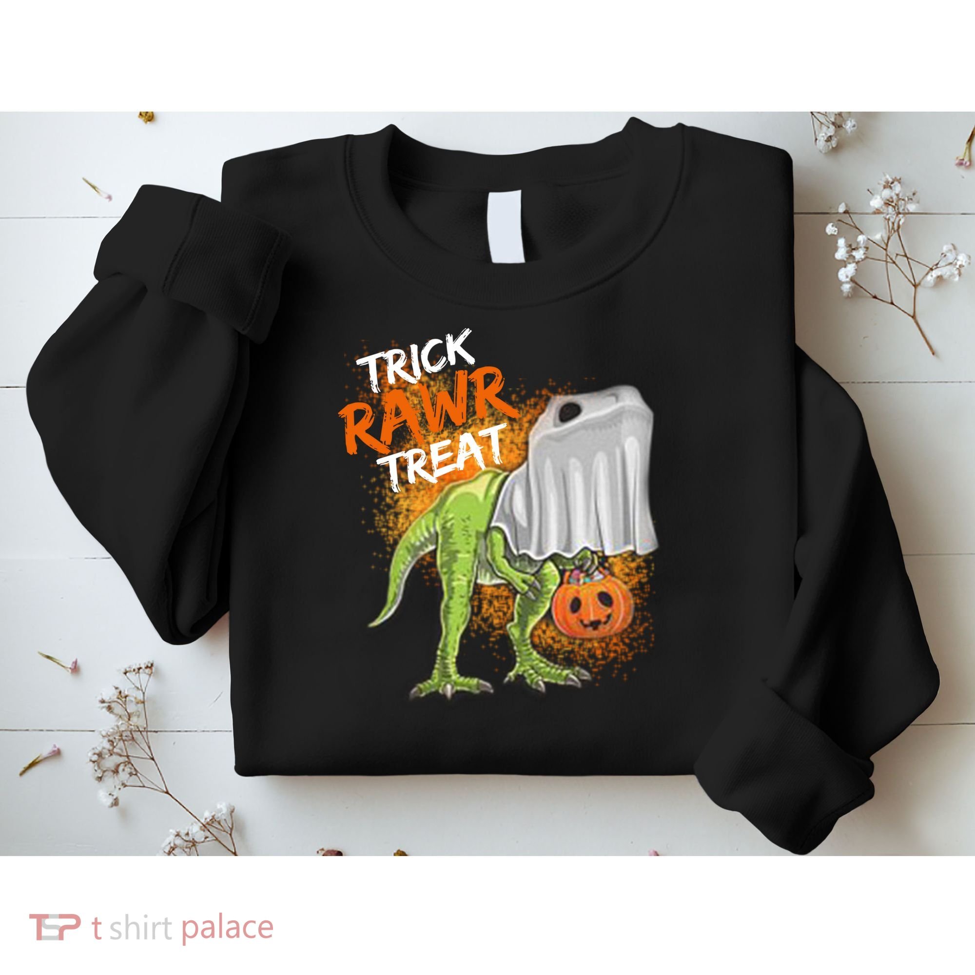 Trick Rawr Treat Halloween T Rex Dinosaur Sweatshirt