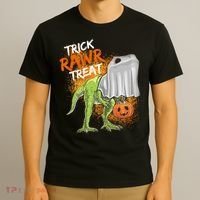 Trick Rawr Treat Halloween T Rex Dinosaur T-Shirt thumb 3