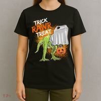 Trick Rawr Treat Halloween T Rex Dinosaur T-Shirt thumb 4