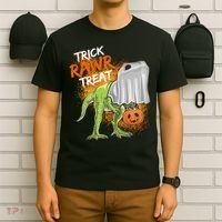 Trick Rawr Treat Halloween T Rex Dinosaur T-Shirt thumb 6