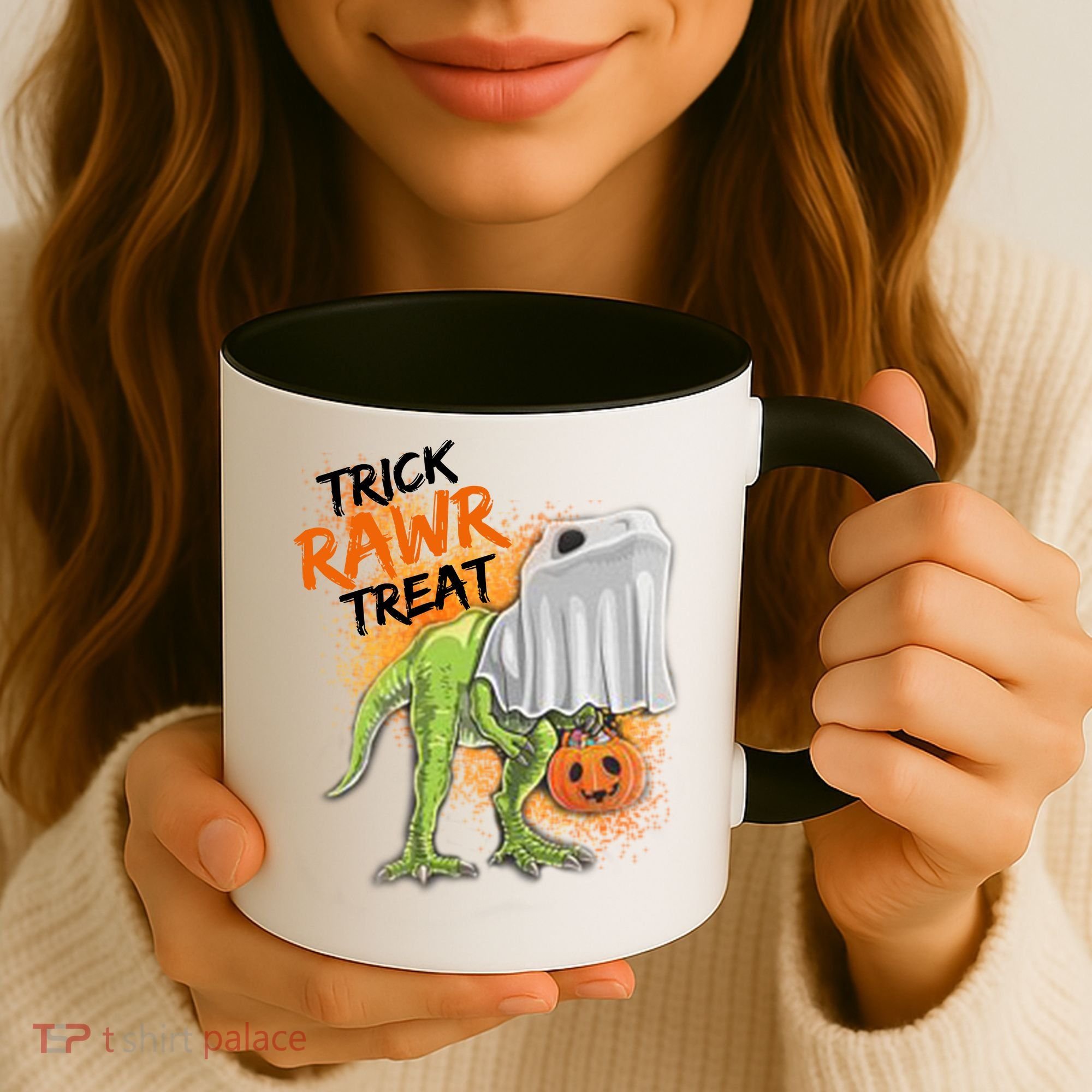 Trick Rawr Treat Halloween T Rex Dinosaur Coffee Mug
