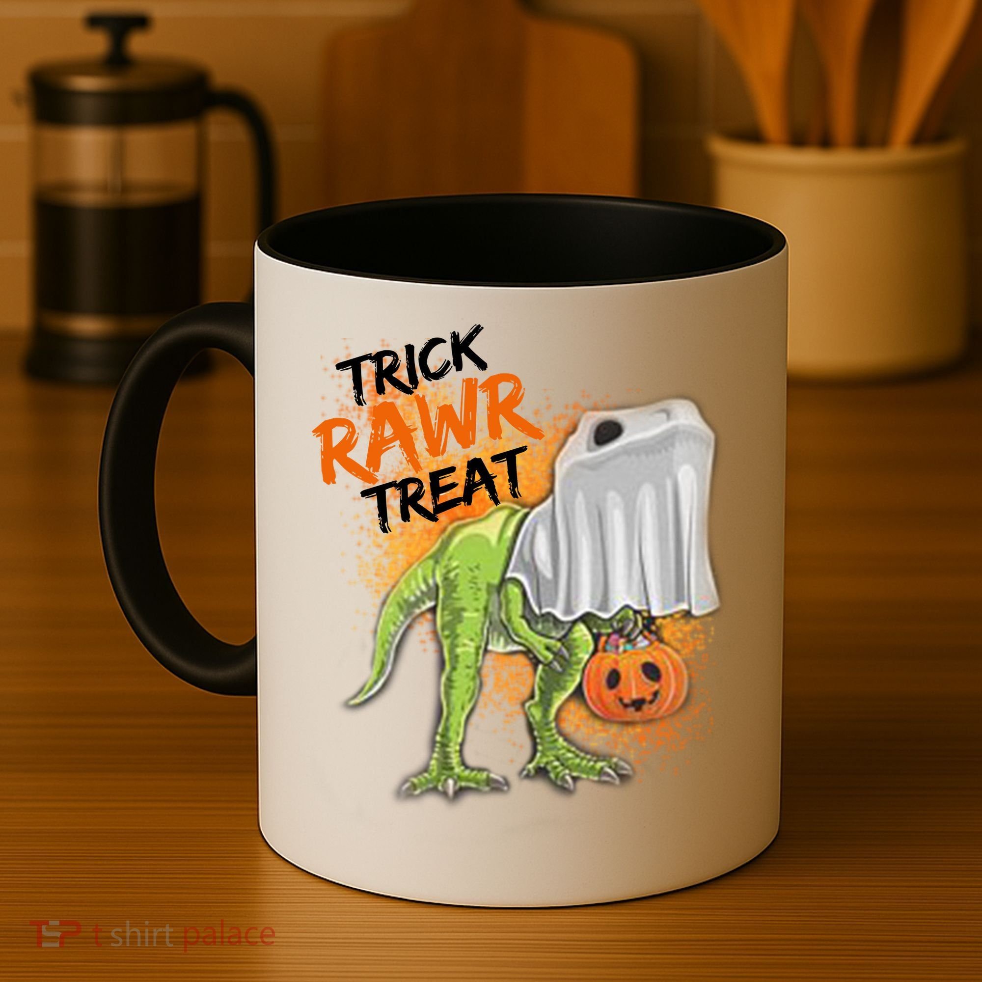 Trick Rawr Treat Halloween T Rex Dinosaur Coffee Mug