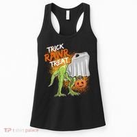Trick Rawr Treat Halloween T Rex Dinosaur Women's Tank Top thumb 0