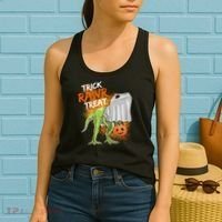 Trick Rawr Treat Halloween T Rex Dinosaur Women's Tank Top thumb 2