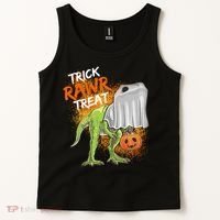 Trick Rawr Treat Halloween T Rex Dinosaur Tank Top thumb 2
