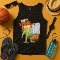 Trick Rawr Treat Halloween T Rex Dinosaur Tank Top thumb 4