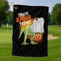 Trick Rawr Treat Halloween T Rex Dinosaur Golf Towel thumb 1