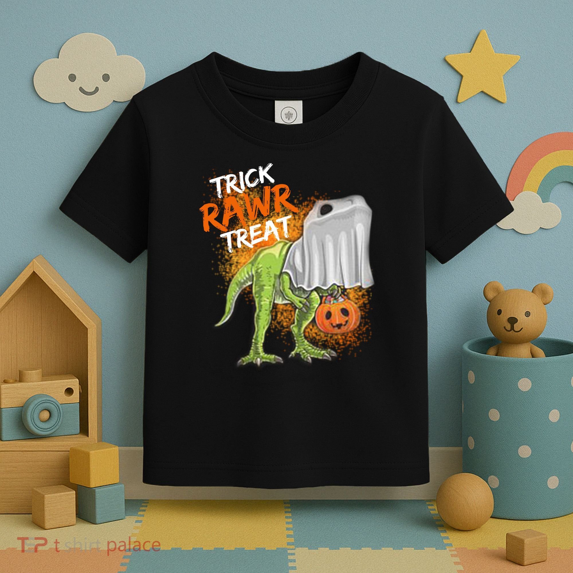 Trick Rawr Treat Halloween T Rex Dinosaur Toddler T-Shirt
