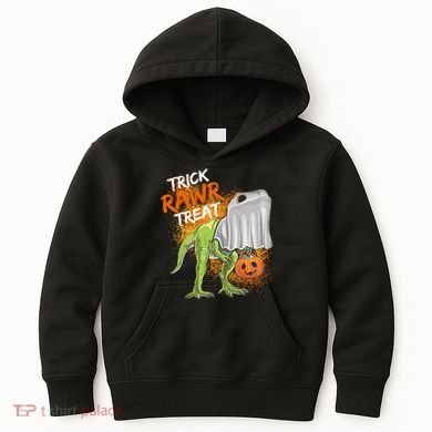 Trick Rawr Treat Halloween T Rex Dinosaur Kids Hoodie