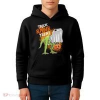 Trick Rawr Treat Halloween T Rex Dinosaur Kids Hoodie thumb 4