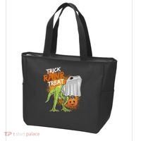 Trick Rawr Treat Halloween T Rex Dinosaur Tote Bag thumb 3