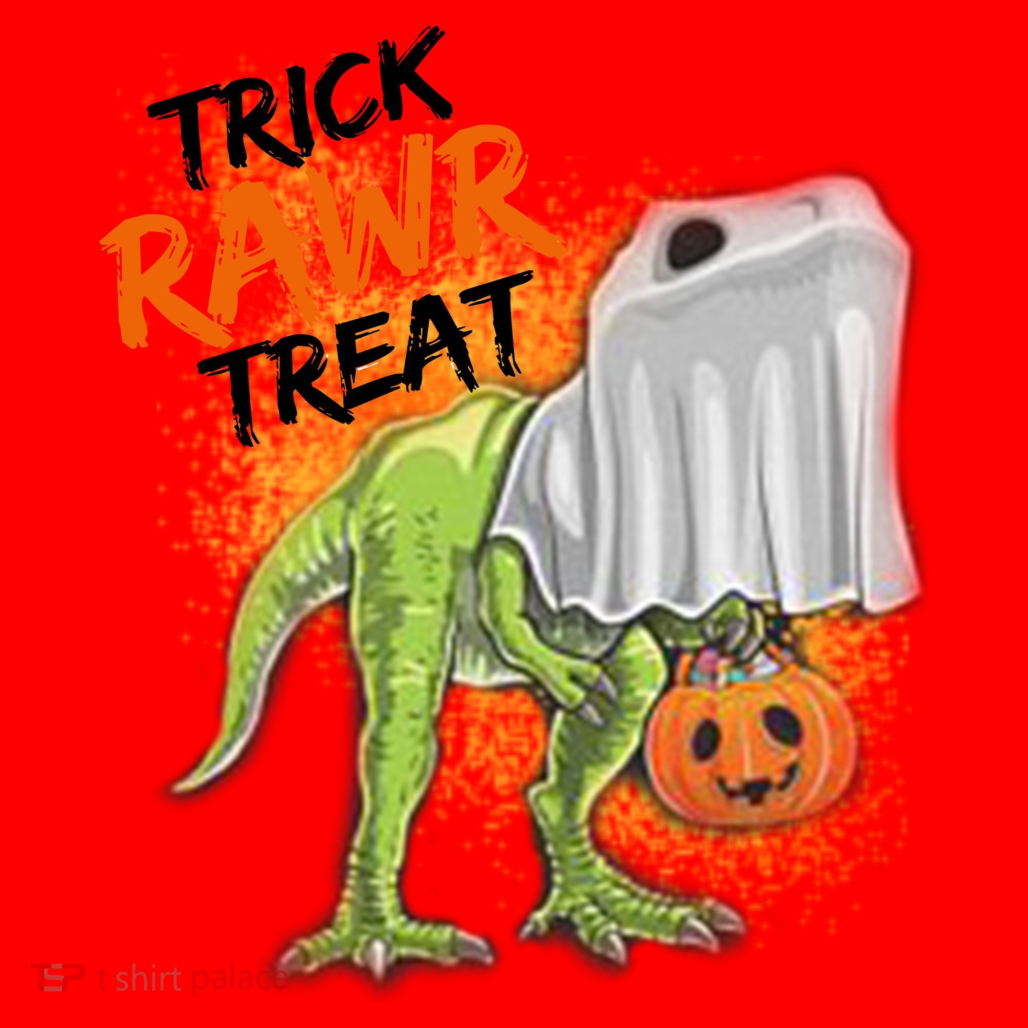 Trick Rawr Treat Halloween T Rex Dinosaur Santa Hat