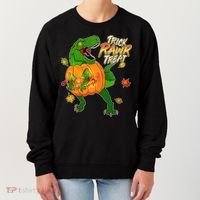 Trick RAWR Treat T-Rex Funny Halloween Women's Sweatshirt thumb 0