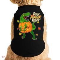 Trick RAWR Treat T-Rex Funny Halloween Doggie Tank thumb 0
