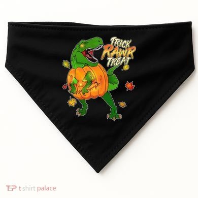Trick RAWR Treat T-Rex Funny Halloween USA-Made Doggie Bandana
