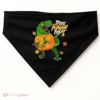 Trick RAWR Treat T-Rex Funny Halloween USA-Made Doggie Bandana thumb 0