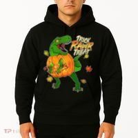 Trick RAWR Treat T-Rex Funny Halloween Hoodie thumb 2