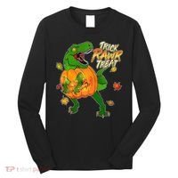 Trick RAWR Treat T-Rex Funny Halloween Long Sleeve Shirt thumb 0