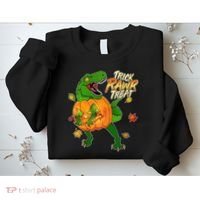 Trick RAWR Treat T-Rex Funny Halloween Sweatshirt thumb 2