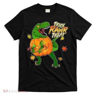 Trick RAWR Treat T-Rex Funny Halloween T-Shirt