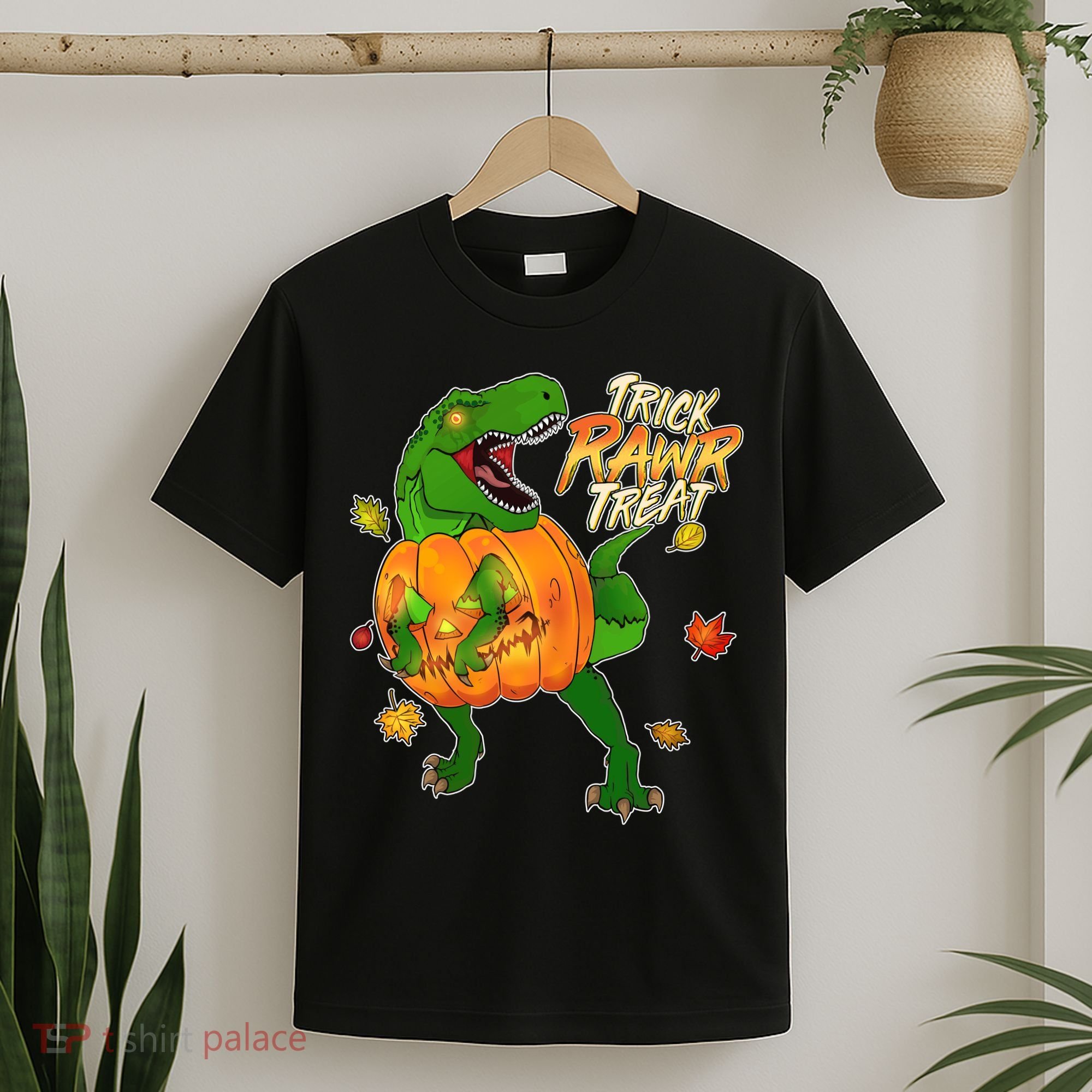Trick RAWR Treat T-Rex Funny Halloween T-Shirt