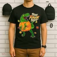 Trick RAWR Treat T-Rex Funny Halloween T-Shirt thumb 6