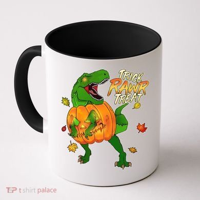 Trick RAWR Treat T-Rex Funny Halloween Coffee Mug