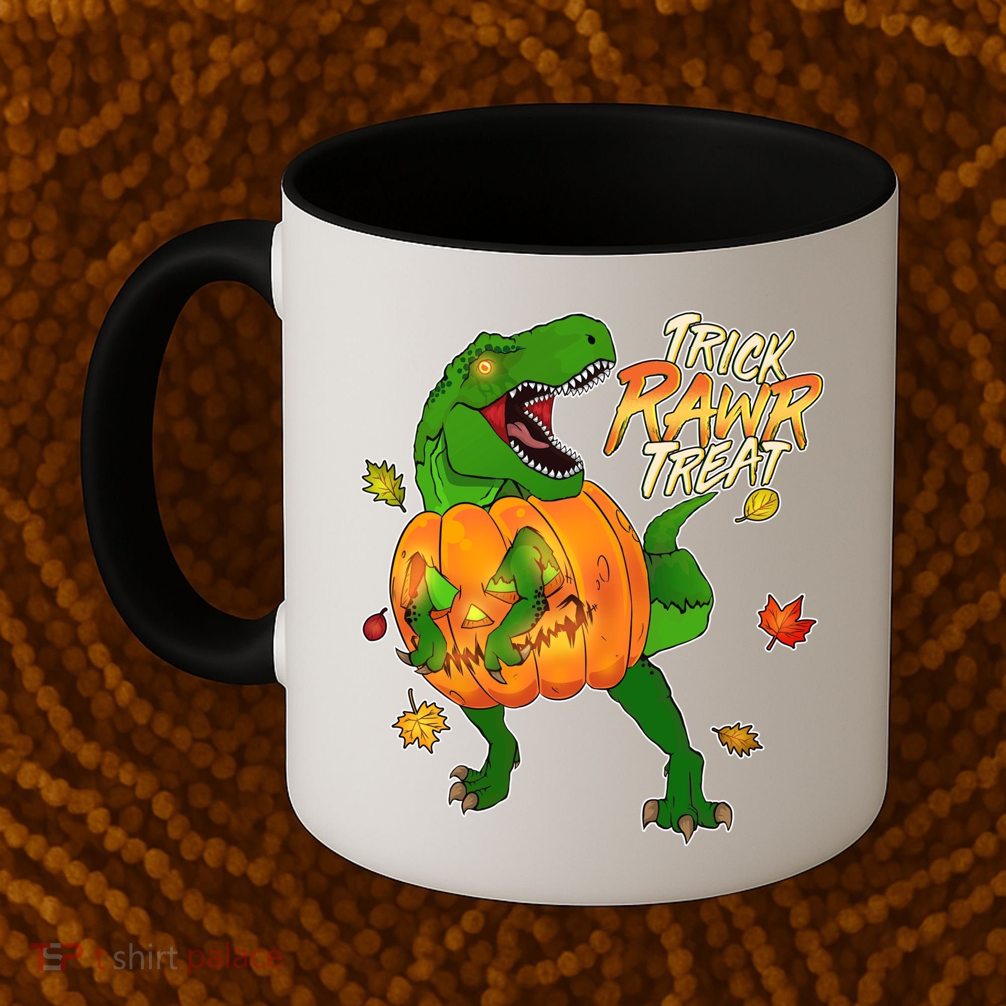 Trick RAWR Treat T-Rex Funny Halloween Coffee Mug