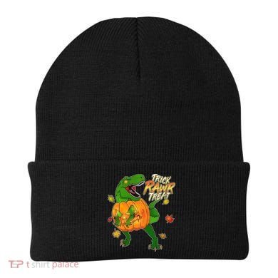 Trick RAWR Treat T-Rex Funny Halloween Beanie
