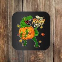 Trick RAWR Treat T-Rex Funny Halloween Coaster thumb 0