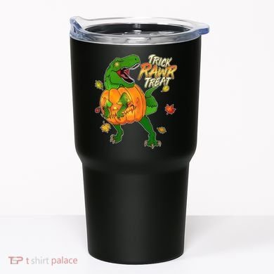 Trick RAWR Treat T-Rex Funny Halloween Tumbler