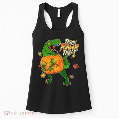Trick RAWR Treat T-Rex Funny Halloween Women's Tank Top