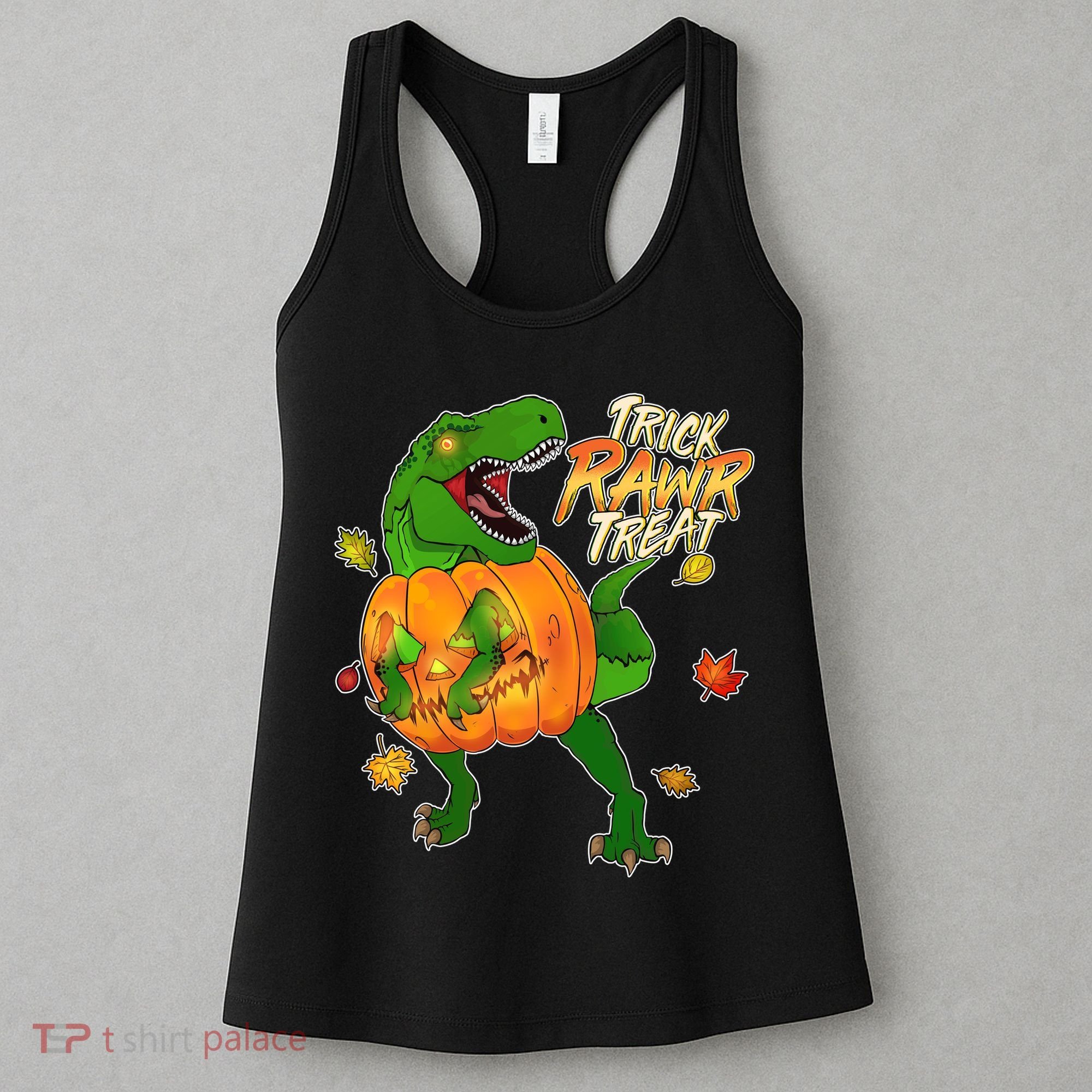 Trick RAWR Treat T-Rex Funny Halloween Women's Tank Top