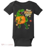 Trick RAWR Treat T-Rex Funny Halloween Baby Bodysuit thumb 0