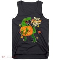 Trick RAWR Treat T-Rex Funny Halloween Tank Top thumb 0