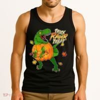 Trick RAWR Treat T-Rex Funny Halloween Tank Top thumb 3