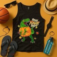 Trick RAWR Treat T-Rex Funny Halloween Tank Top thumb 4