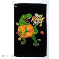 Trick RAWR Treat T-Rex Funny Halloween Golf Towel thumb 0