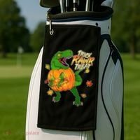 Trick RAWR Treat T-Rex Funny Halloween Golf Towel thumb 2