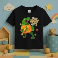 Trick RAWR Treat T-Rex Funny Halloween Toddler T-Shirt thumb 3