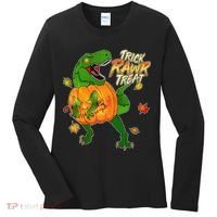 Trick RAWR Treat T-Rex Funny Halloween Women's Long Sleeve Shirt thumb 0