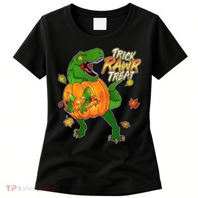 Trick RAWR Treat T-Rex Funny Halloween Women's T-Shirt