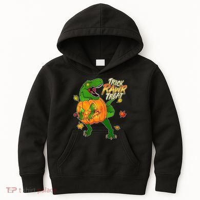 Trick RAWR Treat T-Rex Funny Halloween Kids Hoodie