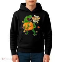Trick RAWR Treat T-Rex Funny Halloween Kids Hoodie thumb 4