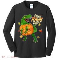 Trick RAWR Treat T-Rex Funny Halloween Kids Long Sleeve Shirt thumb 0