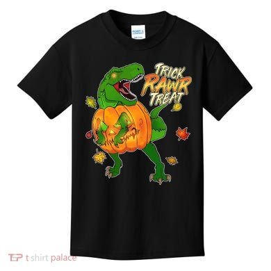 Trick RAWR Treat T-Rex Funny Halloween Kids T-Shirt
