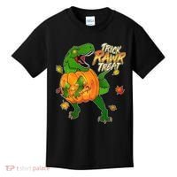 Trick RAWR Treat T-Rex Funny Halloween Kids T-Shirt thumb 0