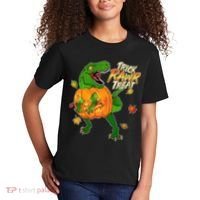 Trick RAWR Treat T-Rex Funny Halloween Kids T-Shirt thumb 2
