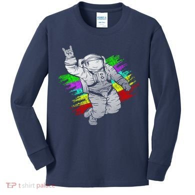 Trippy Astronaut Kids Long Sleeve Shirt